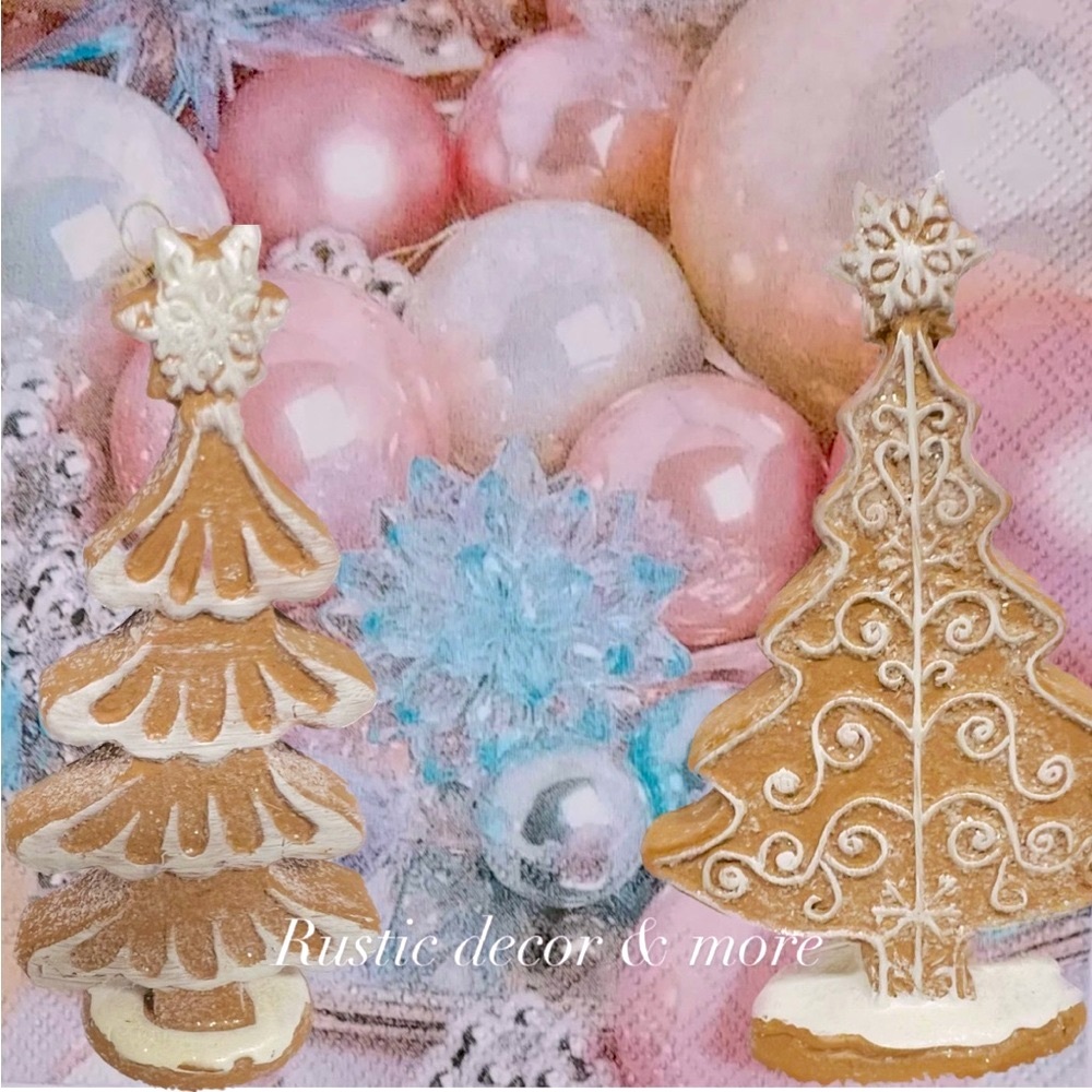 Gingerbread sugar tree set of 2 for your tier trays